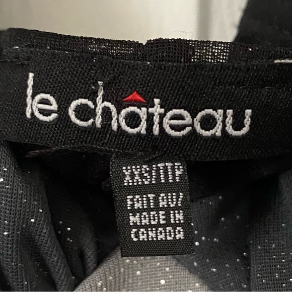 LE CHATEAU women’s glittery black and grey top xx-small - Picture 5 of 5